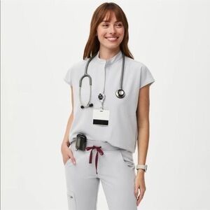 Figs cement Rafaela scrub top